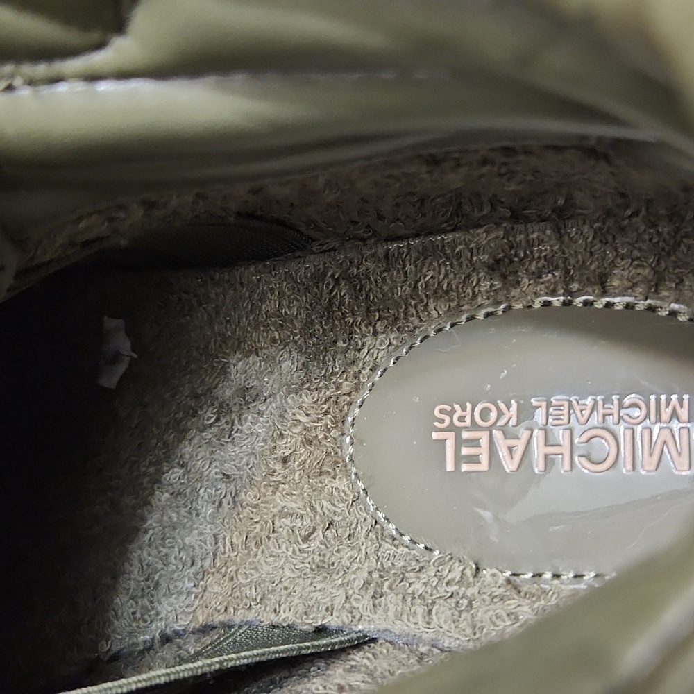 Michael Michael Kors Addie High-top Leather Olive Gold Sneakers (W Size 7.5) - Picture 13 of 16